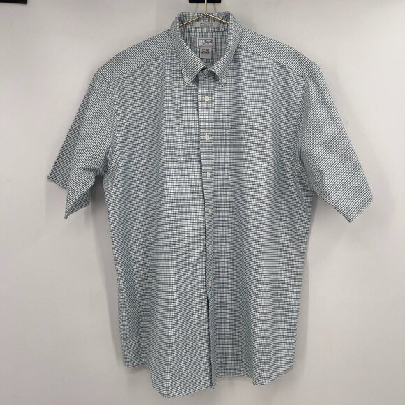 L.L. Bean Men’s Wrinkle-Free Short Sleeve Shirt Size 17.5 Reg - Picture 1 of 8
